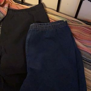 2 Pairs of 30/32 Denim Leggings in Black and Denim